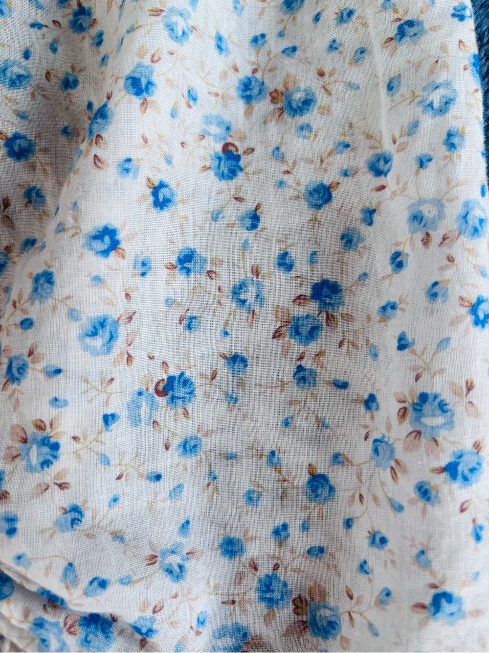 ASTR Cropped Floral Blouse, Puffed 3/4 Ruched Sleeves & Smocked Back, Size S
